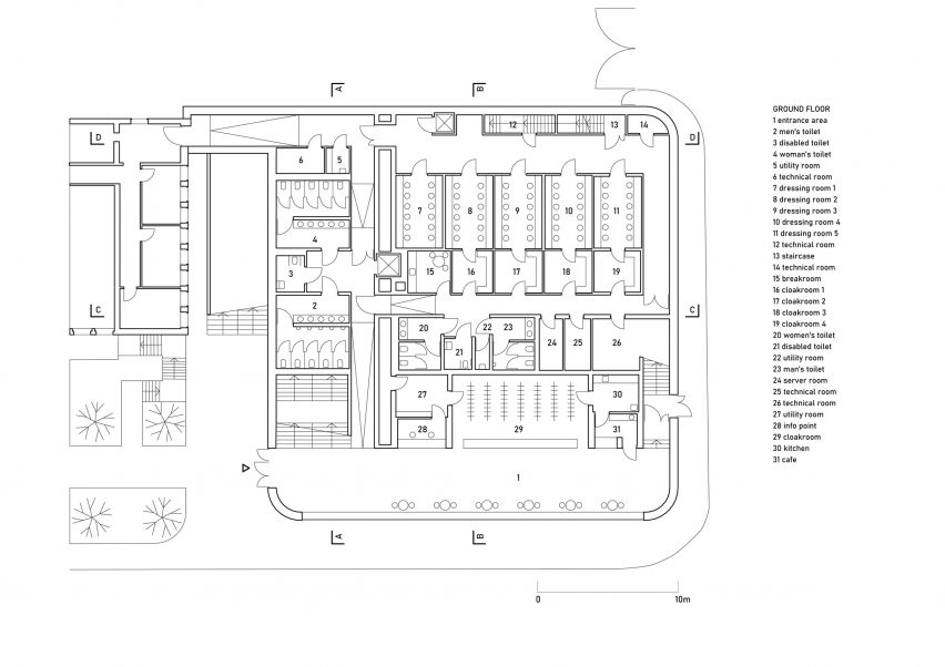 Ground floor plan Concert Hall by SLAS Architekti