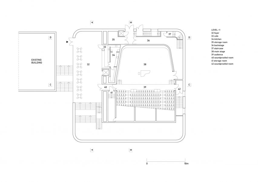First floor plan Concert Hall by SLAS Architekti