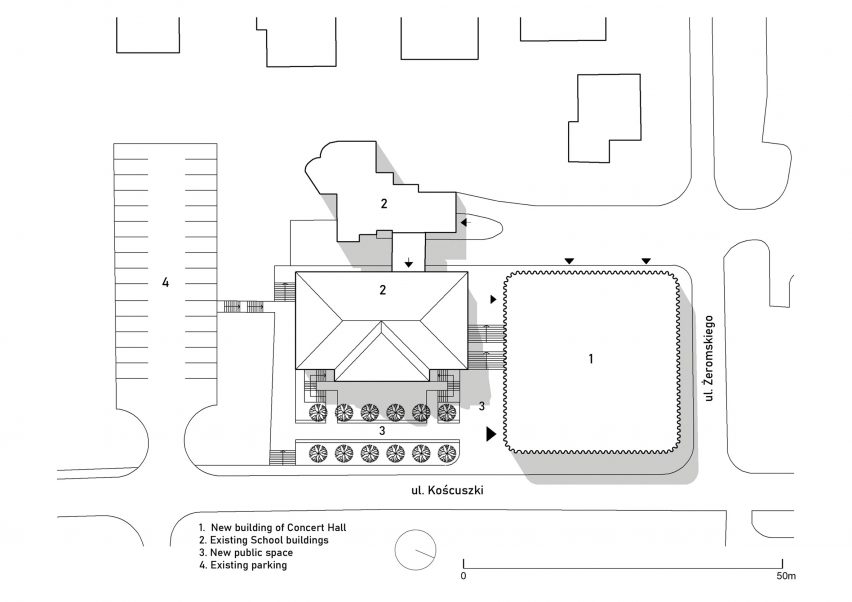 Site plan Concert Hall by SLAS Architekti