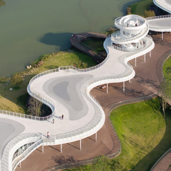 Lujiatan Wetland Park Commercial Service Center by Muda Architects