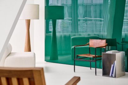 Green cube made from acrylic