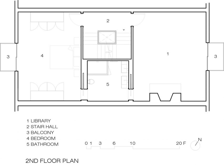 Second floor plan Society Hill Residence by TBo
