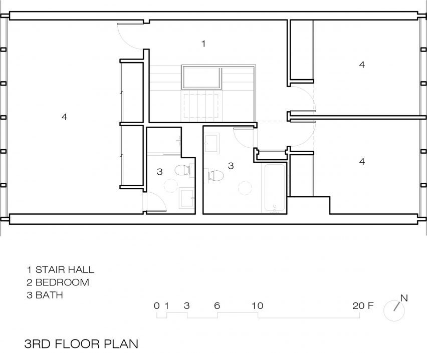 Third floor plan Society Hill Residence by TBo