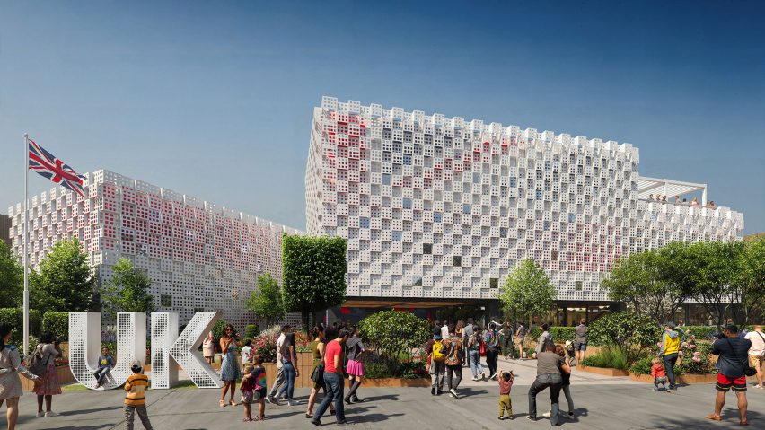 Updated exterior view of UK Pavilion by Woo Architects for the 2025 Expo