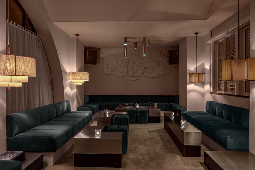 Cocktail lounge with low lighting
