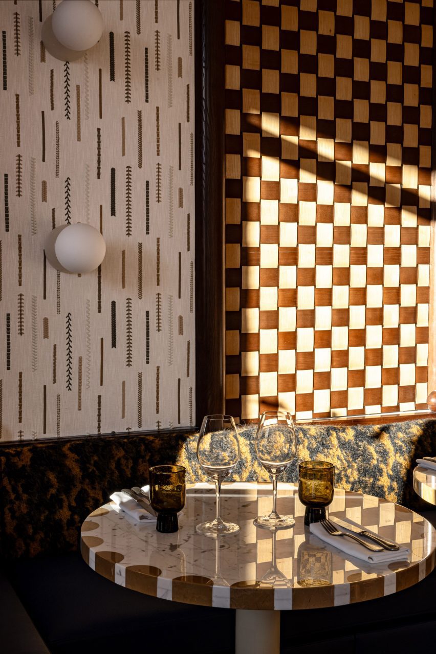 Contrasting patterned wall panels