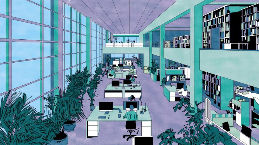 Illustration of a design workplace