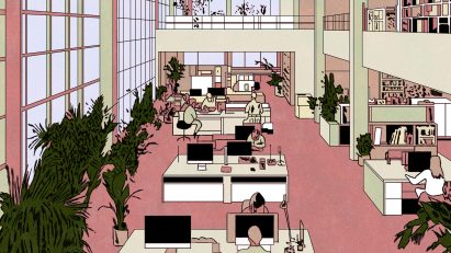 Marie Mohanna illustration of an office