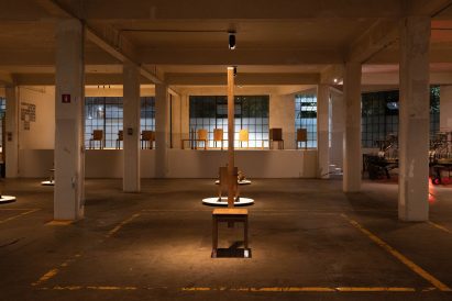 Tall chair at Marina Ambramovic tshow