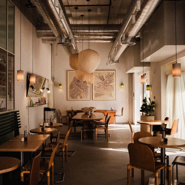 Dubai bakery with neutral colour palette