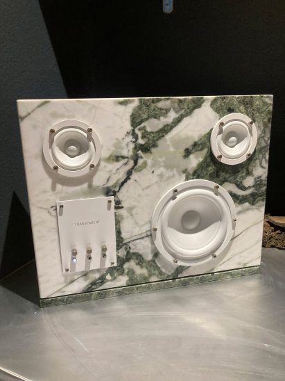 Speaker with green veined marble