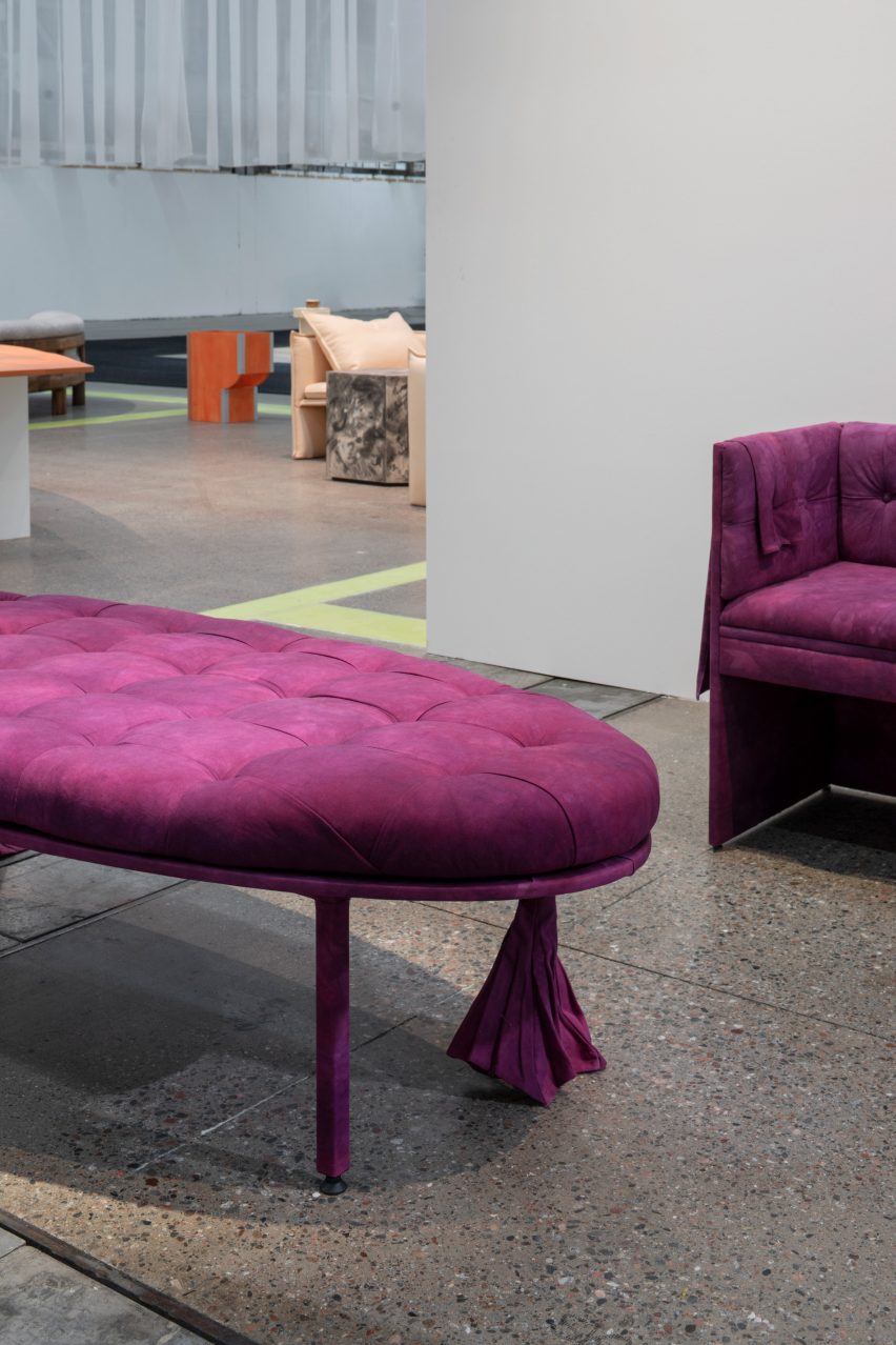 Purple furniture by Simon Skinner