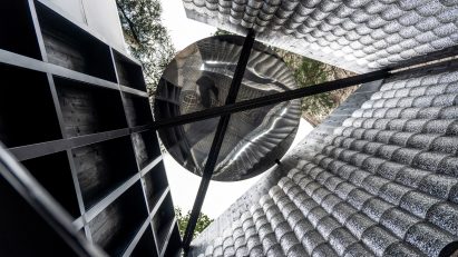 Charred-timber pavilion by Aptdotapt in China