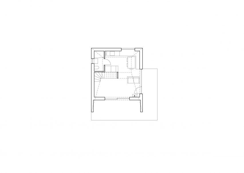 Plan of Skylight Hut by Atelier Hajný