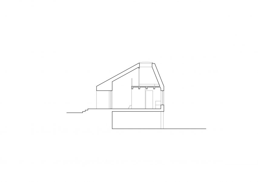Section of Skylight Hut by Atelier Hajný