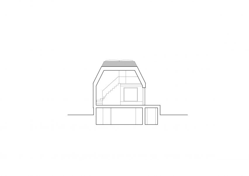 Section of Skylight Hut by Atelier Hajný