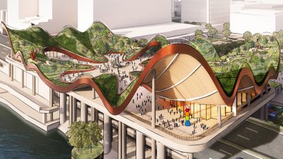 Renderings of a wavy park