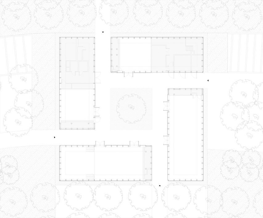 Plan of Jinji Lake Pavilion by BIG