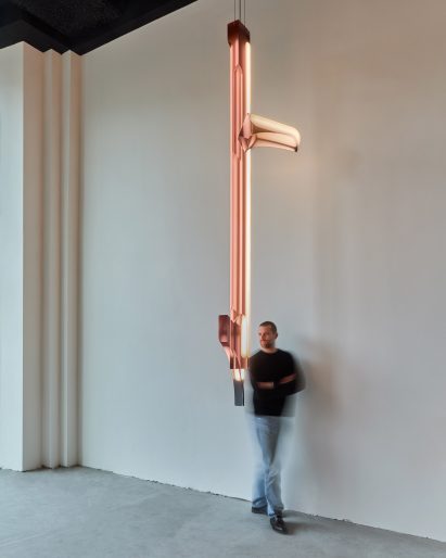 large hanging light sculpture 