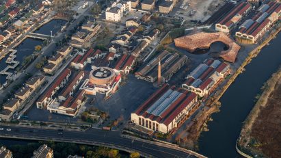 Aerial view Yixing including UCCA Clay Museum