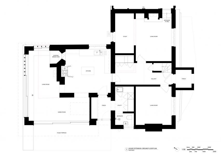 Plan of Mill House by Cooke Fawcett
