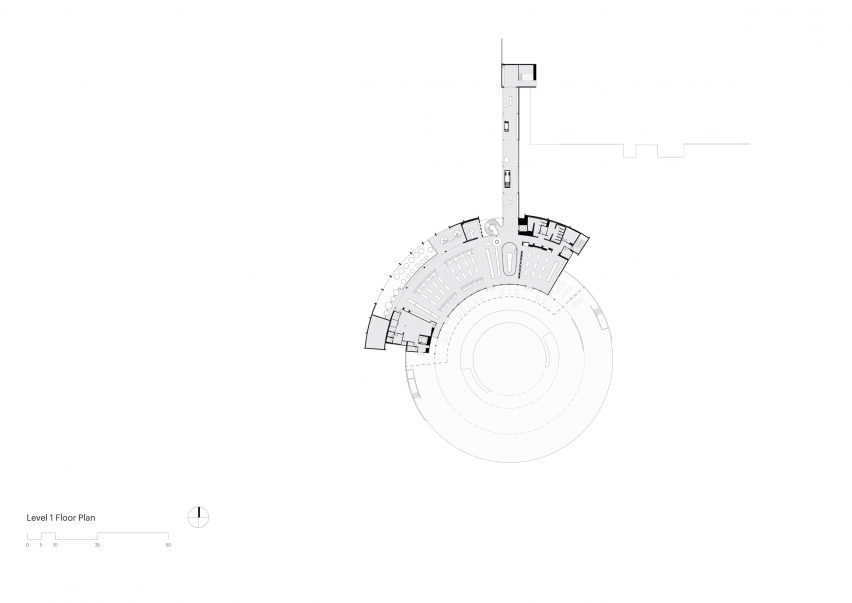 Architectural drawing: first level floor plan