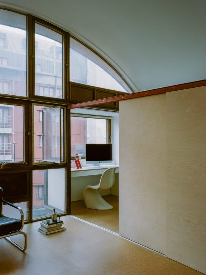 Studio apartment with sliding screens
