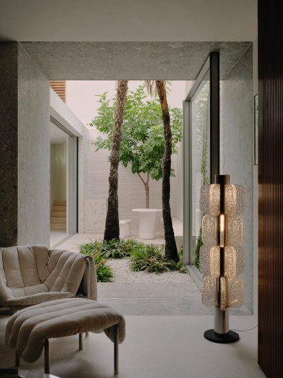 Courtyard with lush plants