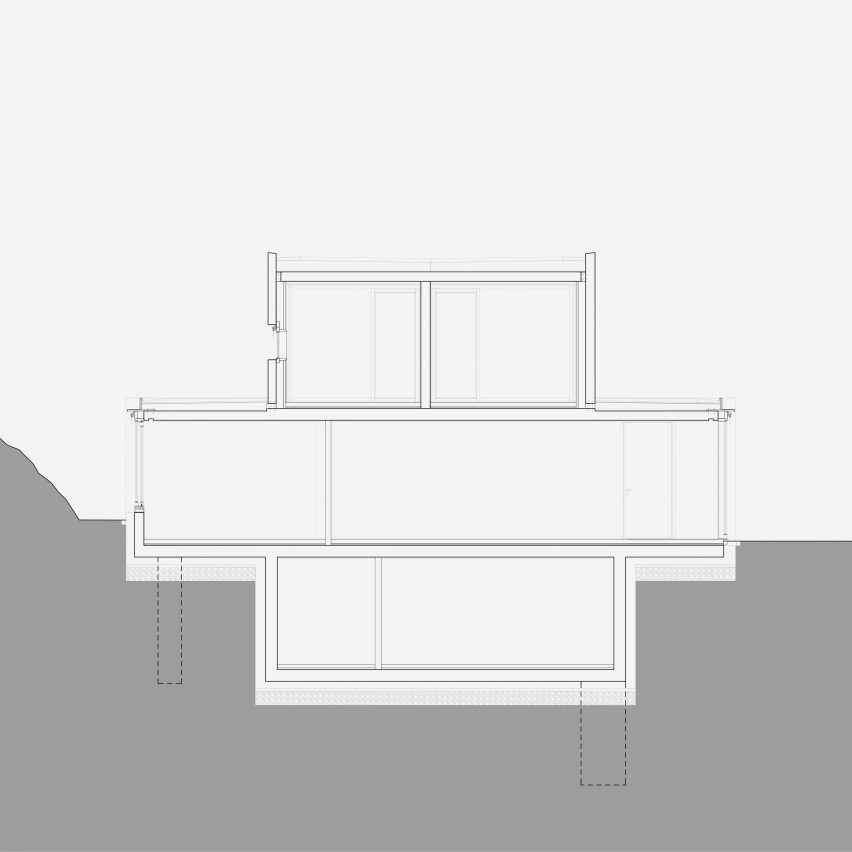 Section of Detached House by Patrick Reuter Architecture