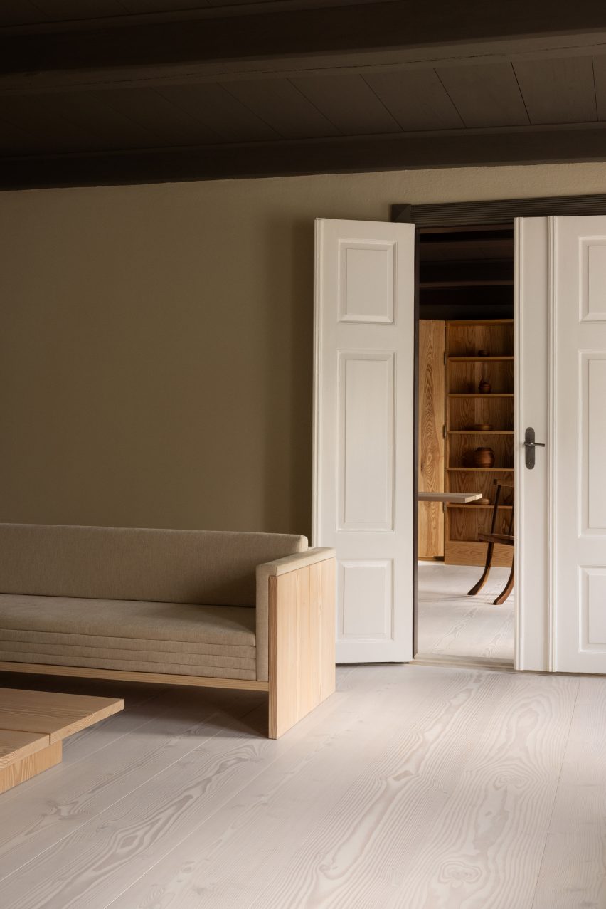 John Pawson-designed furniture in Dinesen Country Home renovation by Mentze Ottenstein