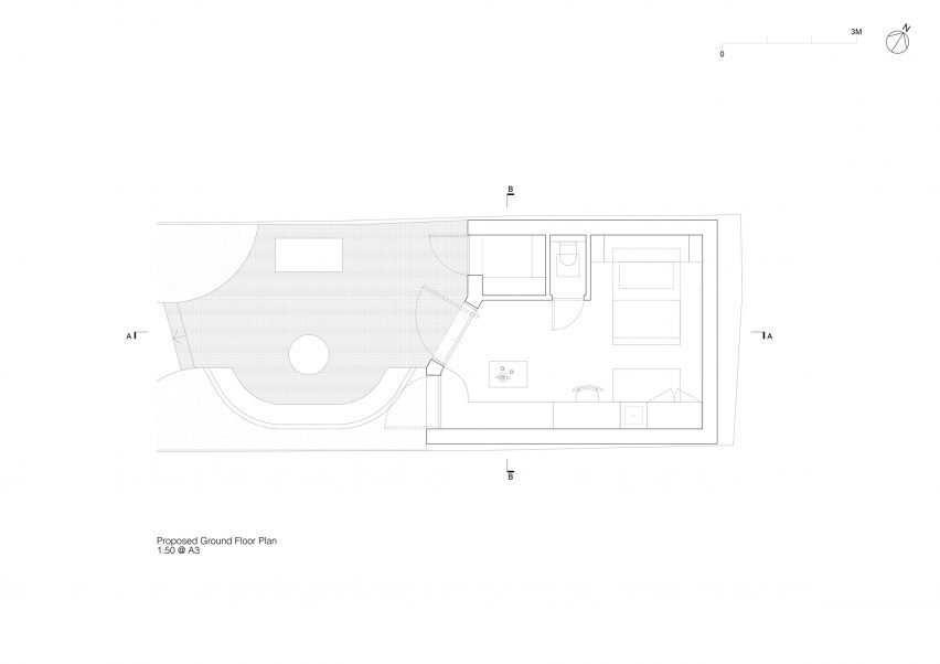 Ground floor plan of Kim-Oflage garden studio in London by Delve