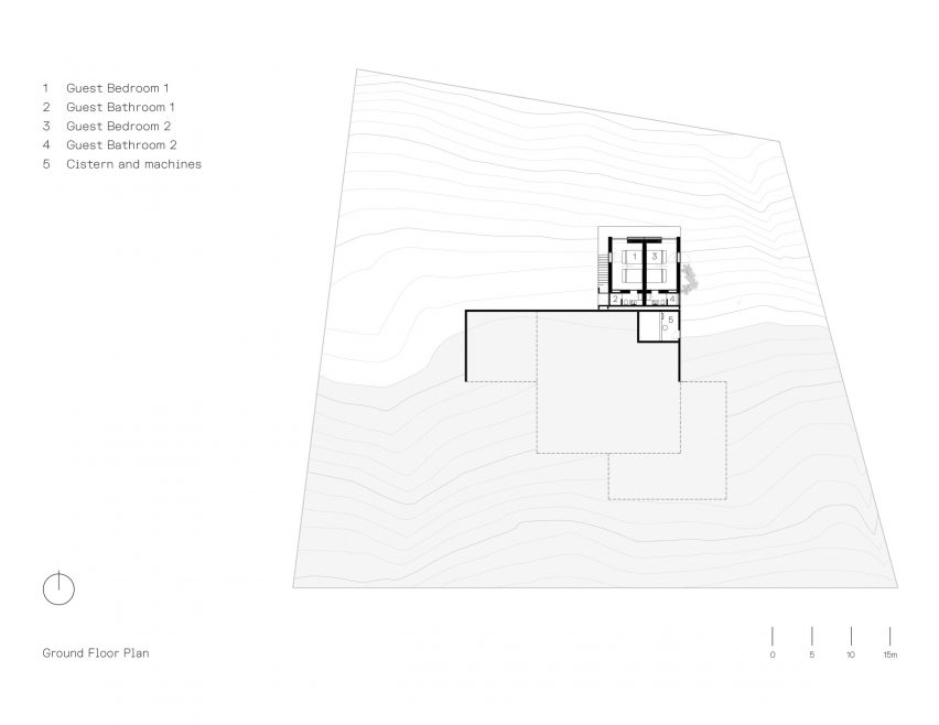 Ground floor plan of Vipp Todos Santos guesthouse by PPAA