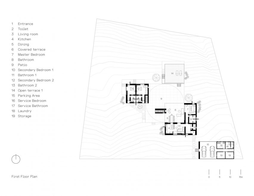 First floor plan of Vipp Todos Santos guesthouse by PPAA