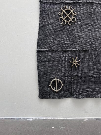 Tapestry embroidered with hair accessories