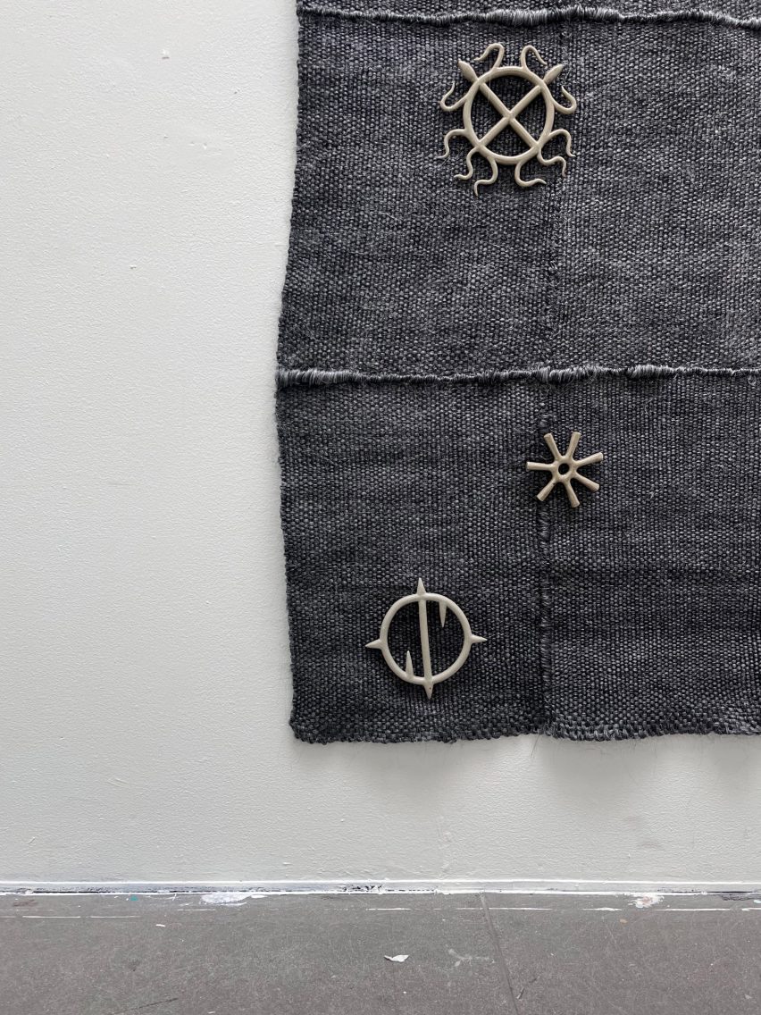Tapestry embroidered with hair accessories