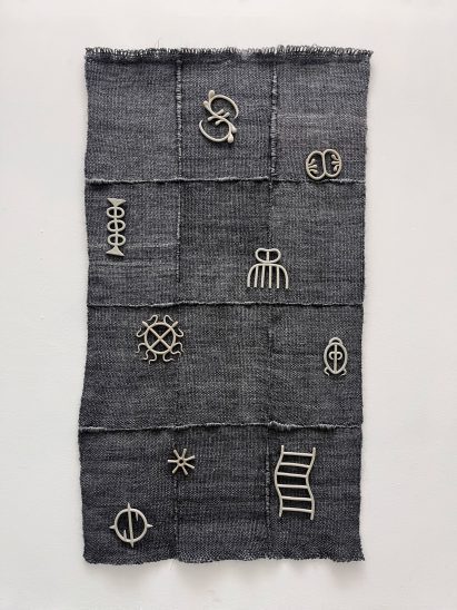 Tapestry woven from hair extensions