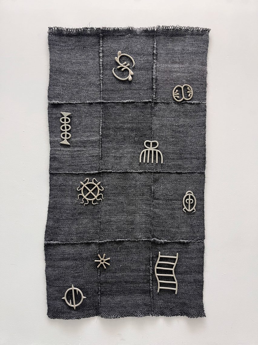 Tapestry woven from hair extensions