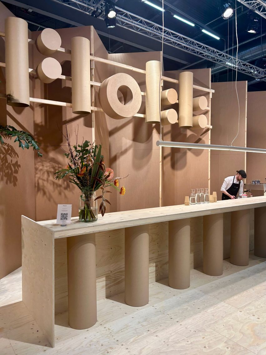 Carboard desk and wall