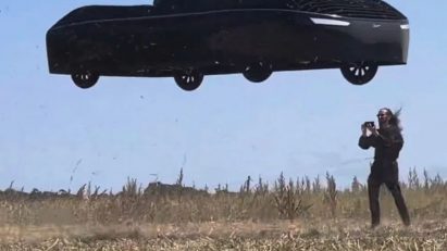 Flying electronic car take off