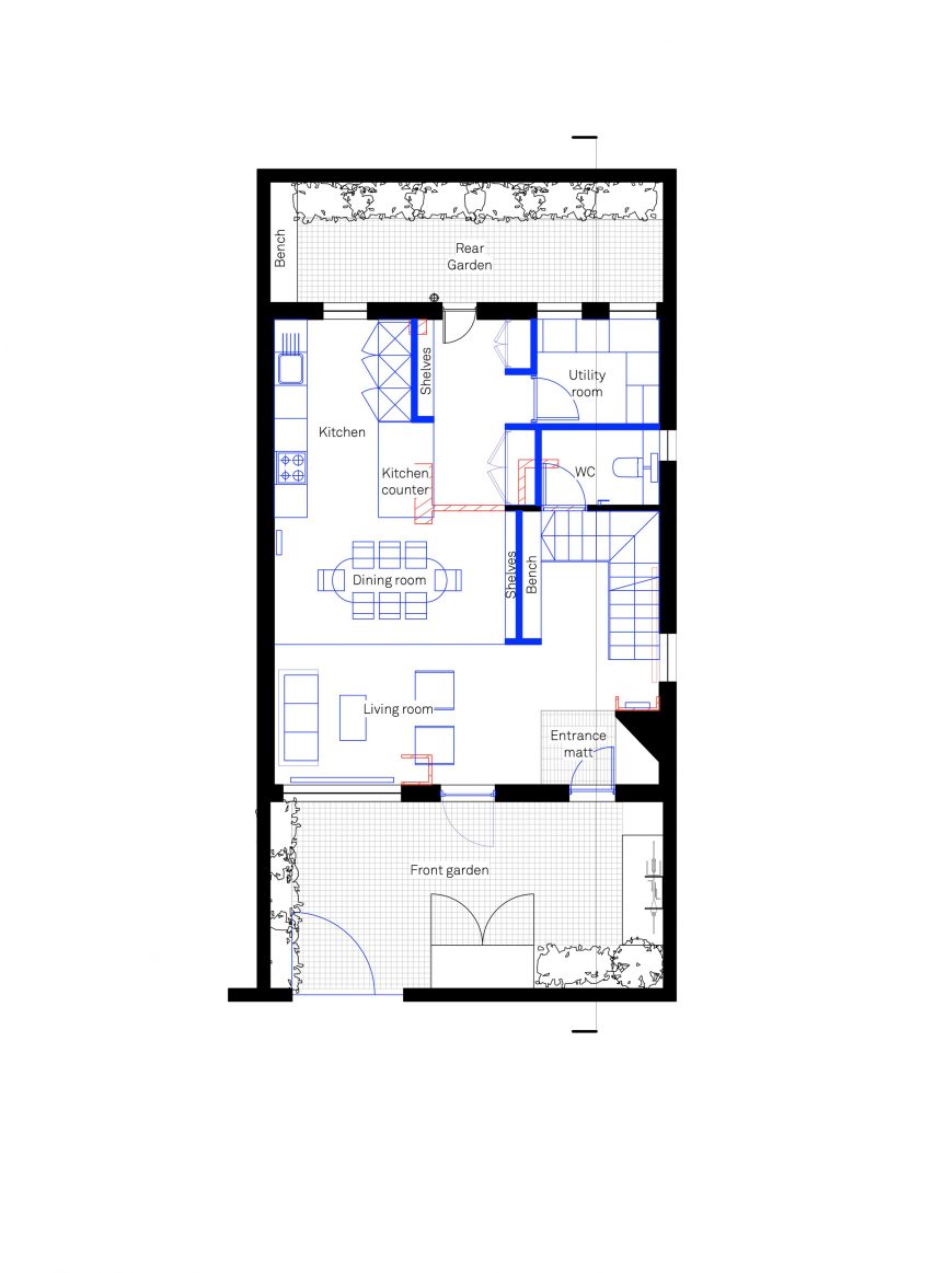 Ground floor plan Cobalt Coach House by Foils