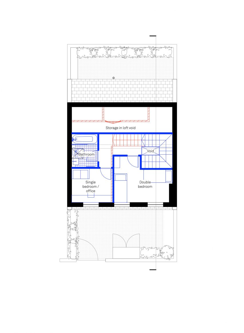 Second floor plan Cobalt Coach House by Foils