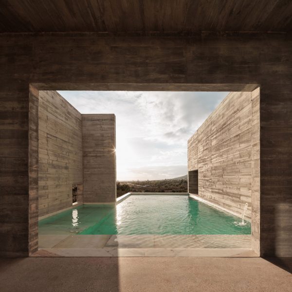 Swimming pool at Frame House in Portugal by Pedro Domingos Arquitectos
