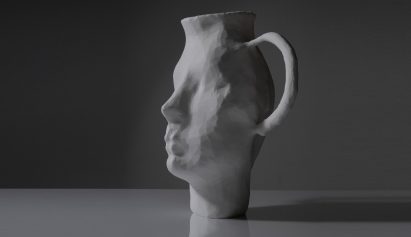 Trophy vase with face in Front's project, AI: Brilliantly Bad!