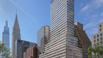 Rendering of an office building
