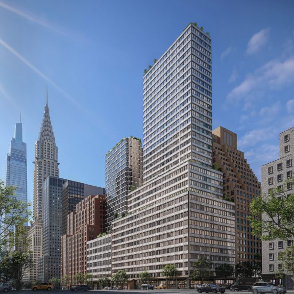 Rendering of an office building
