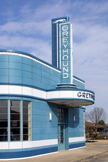 Streamlined Greyhound bus station