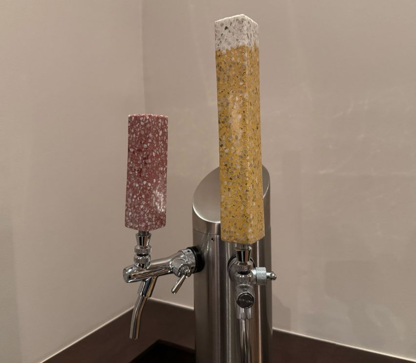 two terrazzo taps for beer and negronis