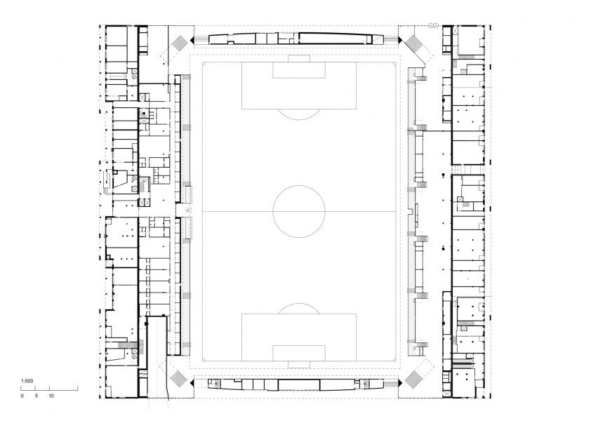 Ground floor of Hybrid Stadium by JKMM Architects