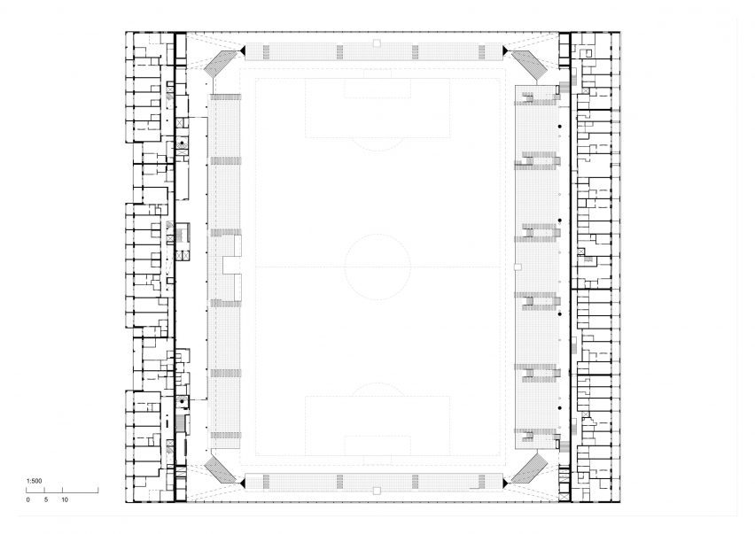 Second floor of Hybrid Stadium by JKMM Architects