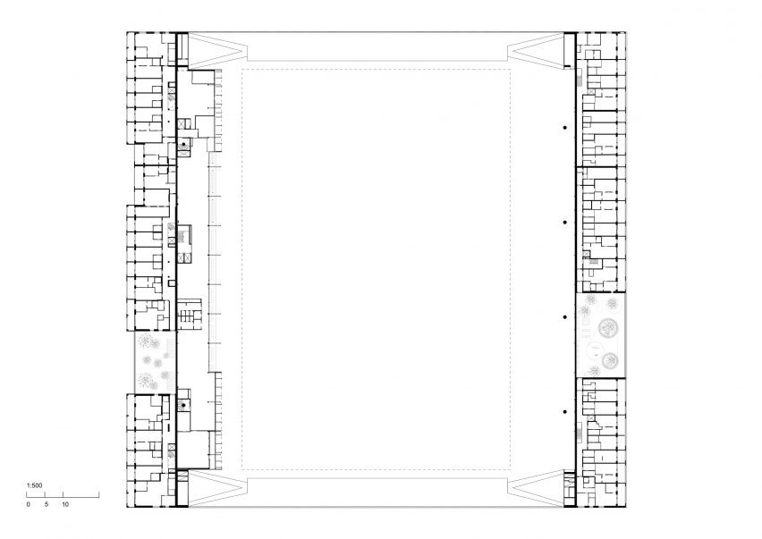 Fourth floor of Hybrid Stadium by JKMM Architects